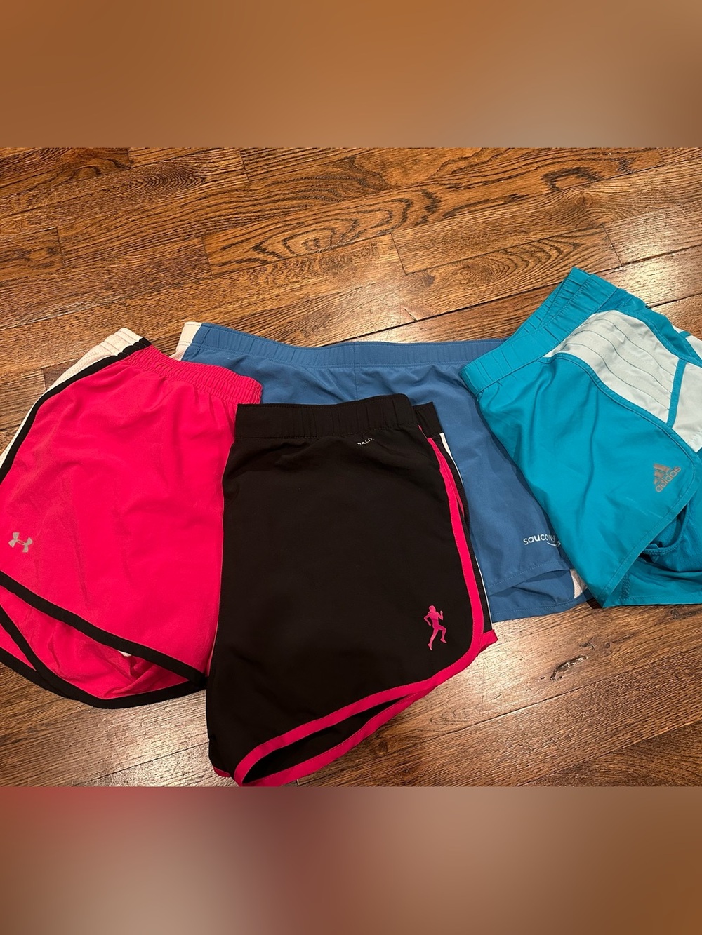 Athletic Running Shorts Bundle - Pink, Black, Teal, Blue